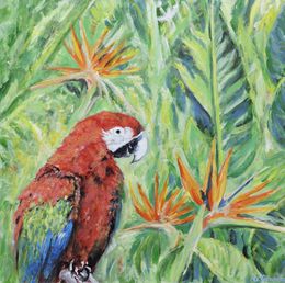 Gemälde, Oiseaux de Paradis - série animal et botanique, Marie-Véronique Samaden