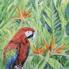 Gemälde, Oiseaux de Paradis - série animal et botanique, Marie-Véronique Samaden