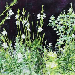 Peinture, Floralie en blanc et noir - série animal et botanique, Marie-Véronique Samaden