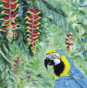 Gemälde, Jungle impressionniste - série animal et botanique, Marie-Véronique Samaden