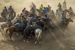 Fotografien, La mêlée équestre, Astana, Kazakhstan, Frédéric Noy