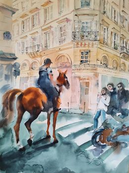 Painting, Le temps de COVID/ Série Vie citadine, Nadia Bodnar