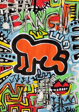 Painting, Bang (a tribute to K. Haring), Dr. Love