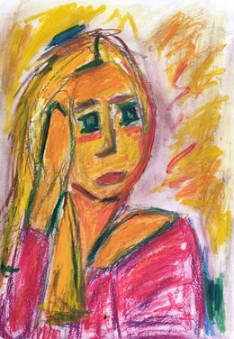 Painting, Behind green eyes, Natalya Mougenot