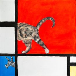 Painting, Escape from the Grid – Cat Meets Mondrian, Victo