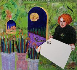 Peinture, The secret garden of Donna Esmeralda, Magda Dimoudi