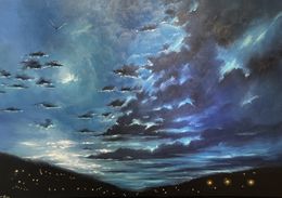 Painting, L’heure bleue, Jessica Fleurentin