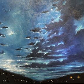 Painting, L’heure bleue, Jessica Fleurentin