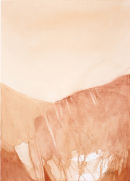 Zeichnungen, Monochrome Serie - Experimental Landscape 5 – Burnt Sienna, Wissam Beydoun