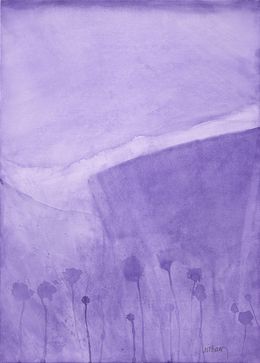 Zeichnungen, Monochrome Serie - Experimental Landscape 3 – Carbazole Violet, Wissam Beydoun