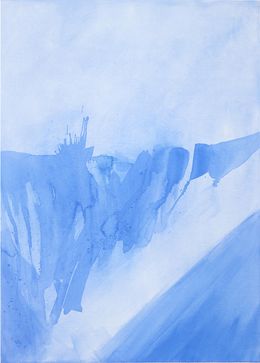 Zeichnungen, Monochrome Serie - Experimental Landscape 9 – Cobalt Blue, Wissam Beydoun