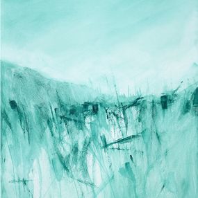Dessin, Monochrome Serie - Experimental Landscape 8 – Phthalo Green, Wissam Beydoun