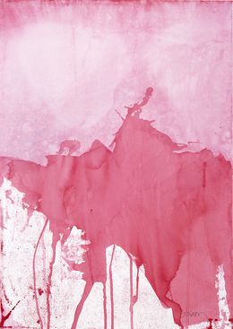 Zeichnungen, Monochrome Serie - Experimental Landscape 10 - Red Naphthol, Wissam Beydoun
