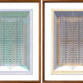 Fine Art Drawings, Fig. 8 BASE MORADO and NEUTRO, Diptych, Rodrigo Spinel