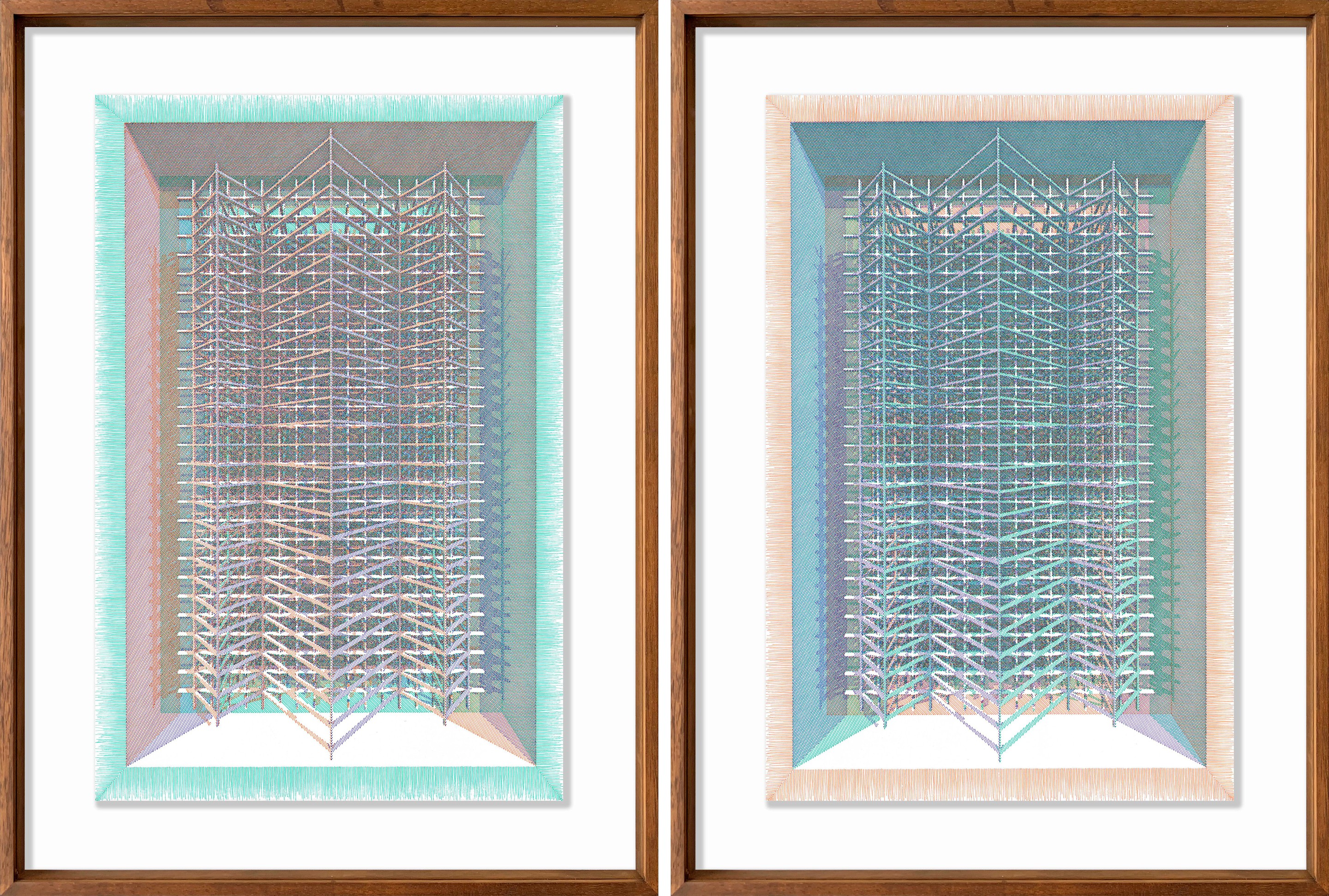 Rodrigo Spinel, Fig. 8 BASE VERDE and NARANJA, Diptych Rodrigo Spinel, Fig. 8 BASE VERDE and NARANJA, Diptych