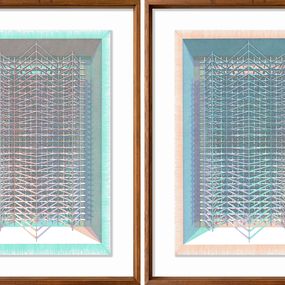 Zeichnungen, Fig. 8 BASE VERDE and NARANJA, Diptych, Rodrigo Spinel