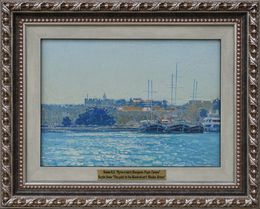 Gemälde, Yachts in the port of Mandraki, Simon Kozhin