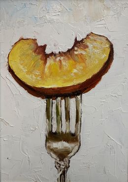 Gemälde, Summer's Bite, juicy peach, Schagen Vita