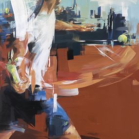 Gemälde, Tennisman, Murielle Vanhove