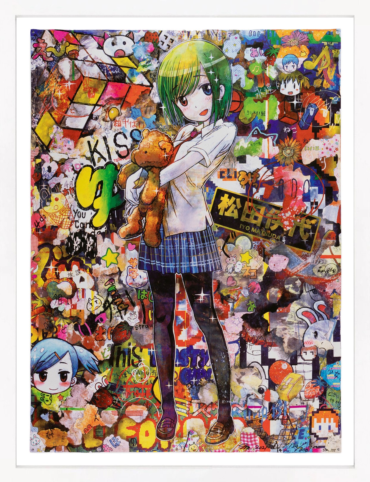 Mr., Harajuku Kiss (framed hand signed lithograph) Mr., Harajuku Kiss (framed hand signed lithograph)