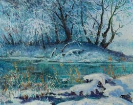 Gemälde, Winter evening, Vitaly Duhnevich