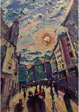 Peinture, Sunlit Streets of Spring, Iryna