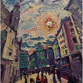 Gemälde, Sunlit Streets of Spring, Iryna