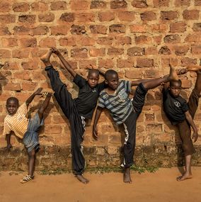 Photography, Kung Fu session, Quartier de Wakaliga, Kampala, Ouganda, Frédéric Noy