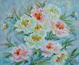 Painting, Peony morning, Olga Artim