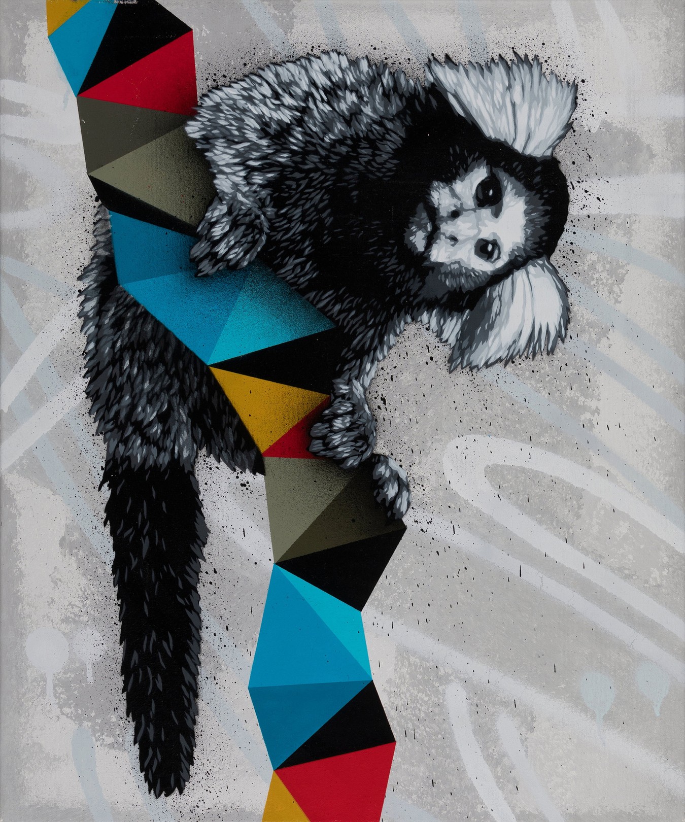 Hama Woods, Alive (unique acrylic and spray paint on canvas) Hama Woods, Alive (unique acrylic and spray paint on canvas)