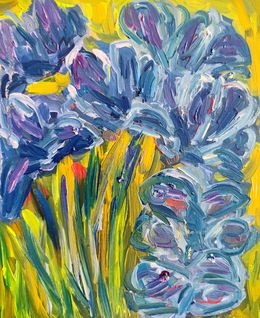 Peinture, Irises dreams in bloom, Natalya Mougenot