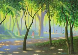 Peinture, La promenade, au lever du soleil, Edivaldo Barbosa