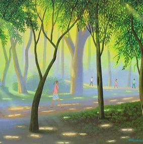 Painting, La promenade, au lever du soleil, Edivaldo Barbosa