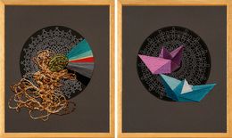 Painting, Umbilical and Naufragos inminentes, Diptych, Ana Seggiaro