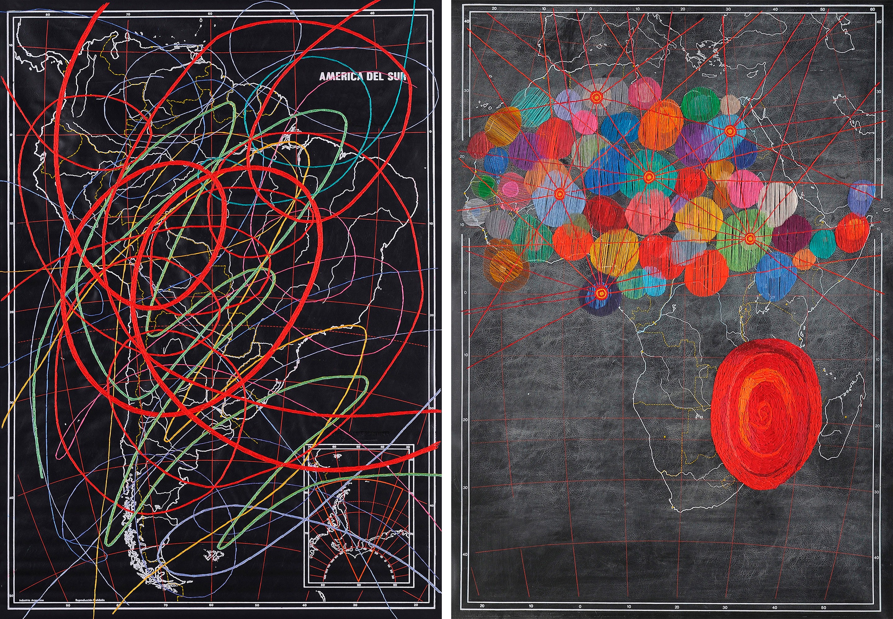 Ana Seggiaro, America del Sur and Africa, Diptych Ana Seggiaro, America del Sur and Africa, Diptych