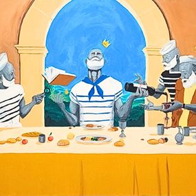 Gemälde, La cène, Raphaël Federici (ParisSketchCulture)