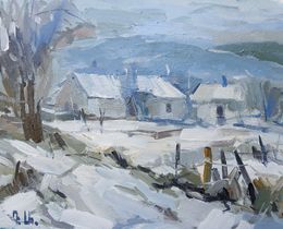 Peinture, Snowbound Village, Davit Arstamyan