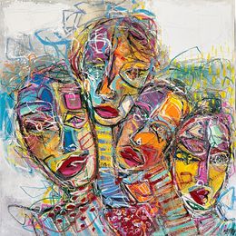 Gemälde, Les bavardes... I (Visage & face 2025), Olivier Messas