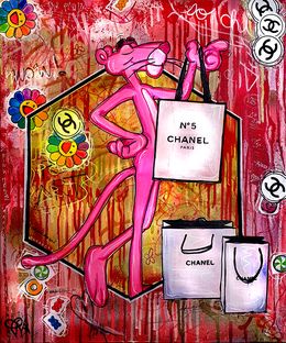 Painting, Pink Panther Loves Chanel, Priscilla Vettese