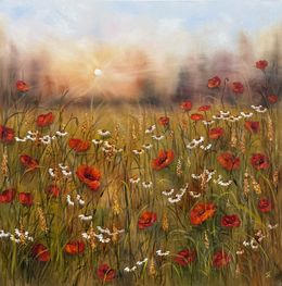 Painting, Sunlit Serenade of Poppies, Tanja Frost