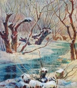 Gemälde, Frozen river, Vitaly Duhnevich