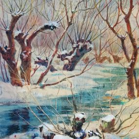 Painting, Frozen river, Vitaly Duhnevich