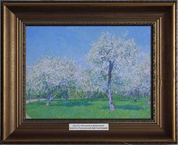 Gemälde, Voznesensky garden. Apple trees in bloom. Kolomenskoe, Simon Kozhin