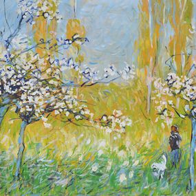 Painting, Les pommiers en fleurs, Patrick Marie