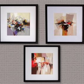 Gemälde, Set of Three Mini Abstract Paintings, Vasyl Khodakivskyi