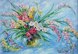 Gemälde, Freesias, Olga Artim