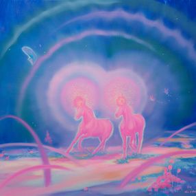 Gemälde, Running Along the Pink Beam, Su Bin Lim