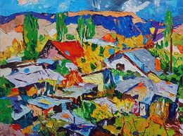 Peinture, Village in Full Bloom, Andranik Harutyunyan