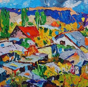 Gemälde, Village in Full Bloom, Andranik Harutyunyan