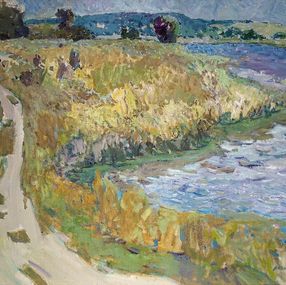Gemälde, Road near the river, Yaroslav Leonets